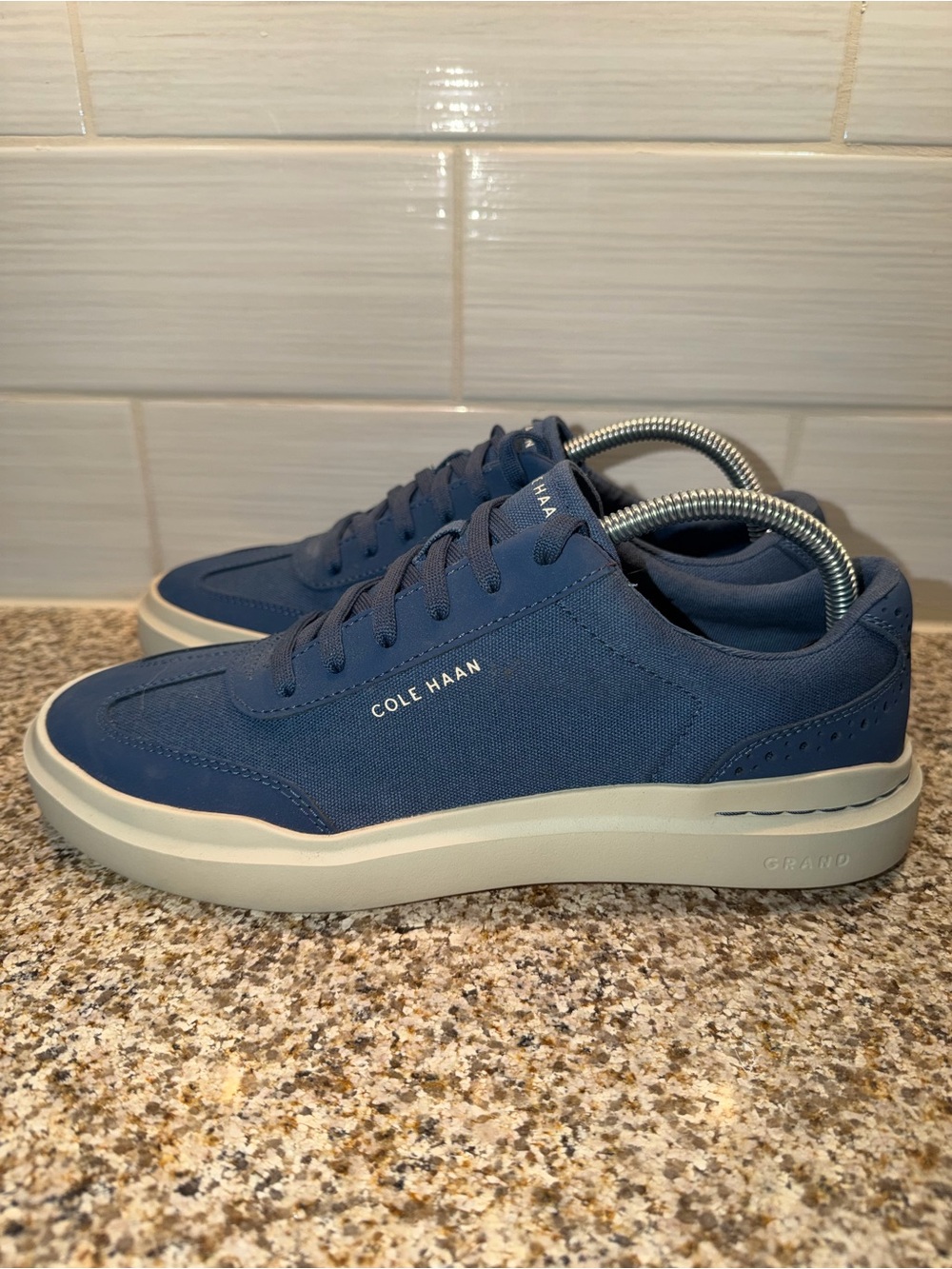Cole Haan Men's Navy Canvas Low-Top Sneakers